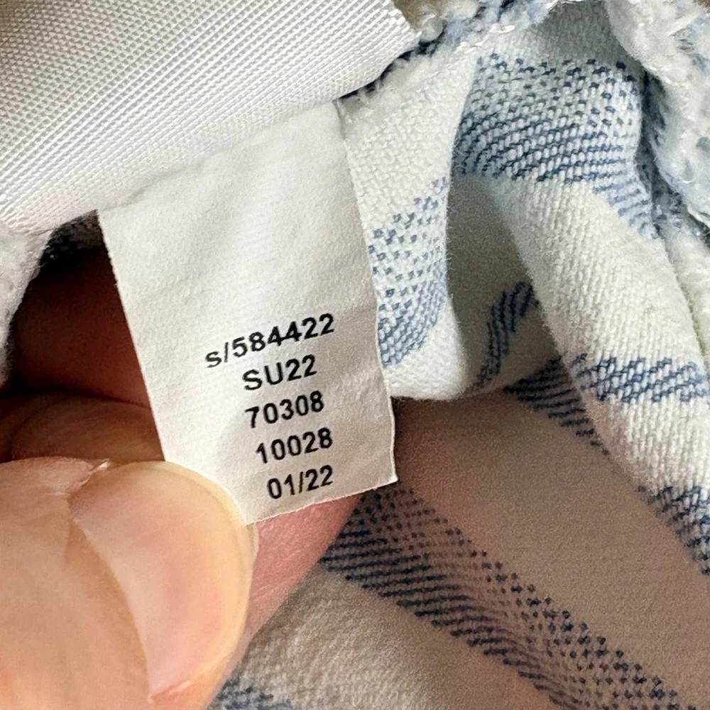 LOFT Womens Blue White‎ Striped Denim Mini Skirt Size 14 Summer Casual Preppy